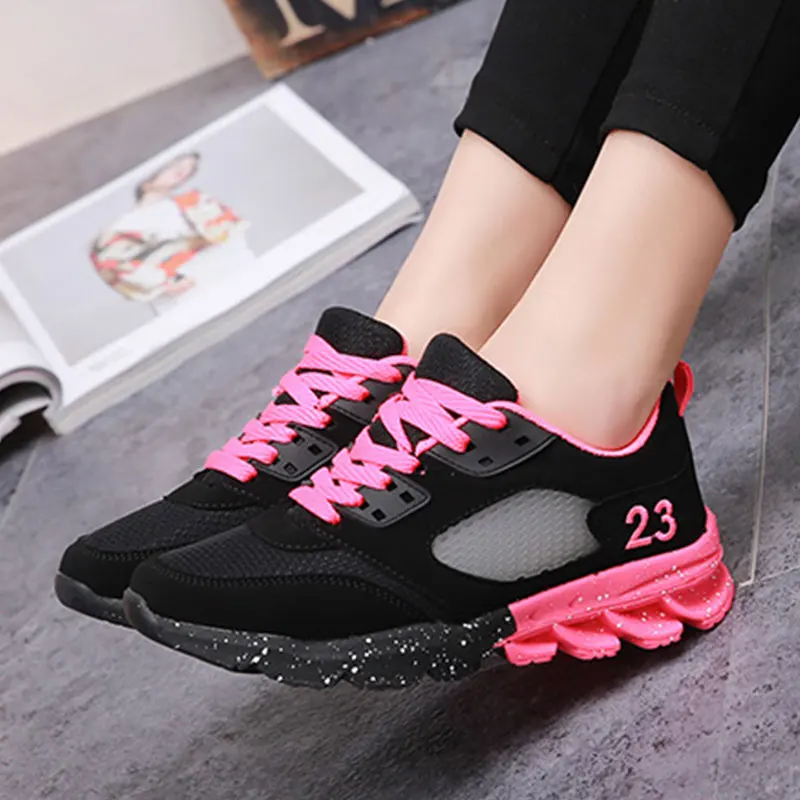 

NKAVQI Women Casual Shoes Women Sneakers Increased Breathable Flat Shoes Female Lace Up Mesh Soft Walking Footwear Zapatos Mujer