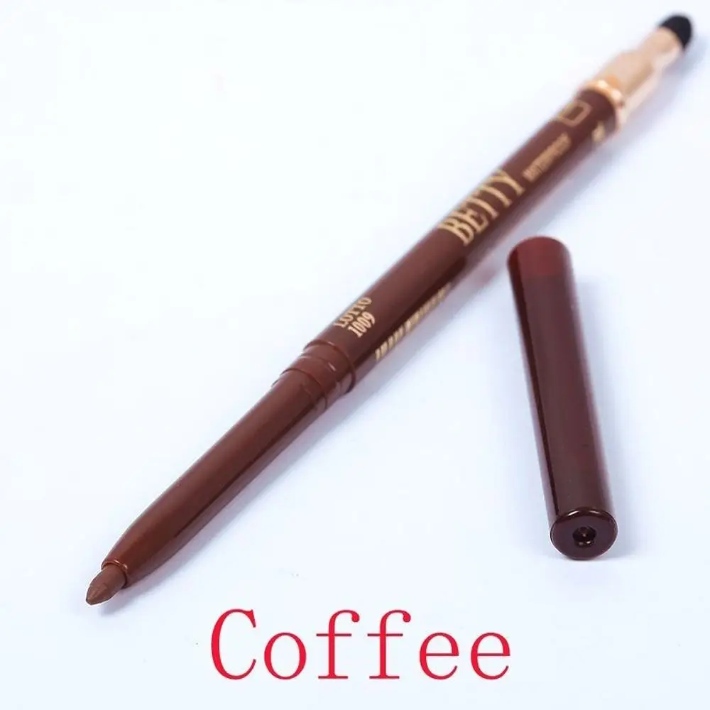 coffee Hot Sale 2 In 1 Eyeliner Eye Shadow Pen Sponge Waterproof Eyeliner Pencil Eye Shadow Liner Makeup Pen Cosmetic Makeup Tools - Цвет: coffee