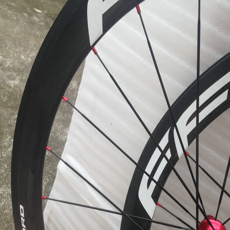 

New arrival FF F5R 50mm bicycle carbon wheels white red color black FF ud matt carbon wheels 700C can paint any logo wheelse