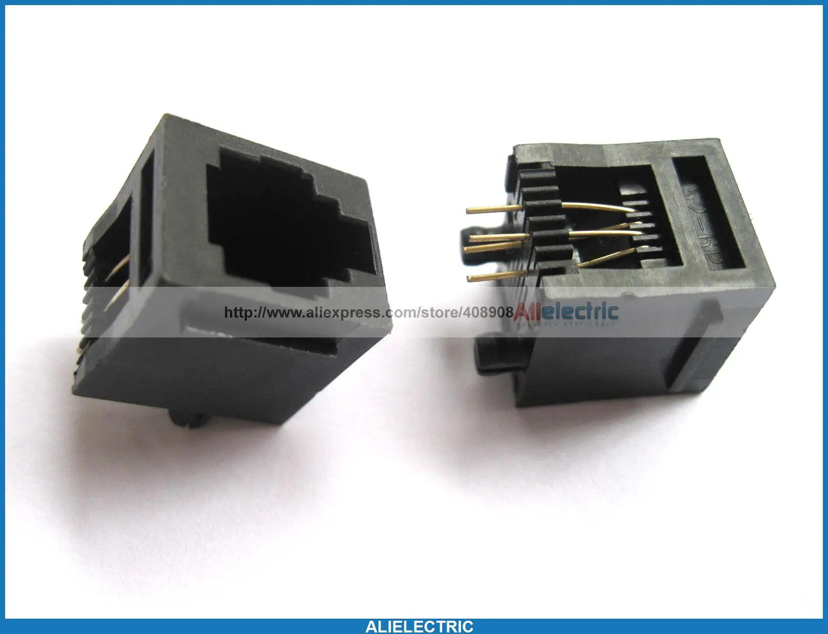 

100 Pcs RJ11 Modular Network PCB Jack Connector 52 6P4C