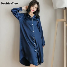 Сексуальная ночная рубашка белье пэчворк Рубашки для женщин круглая кружевная атласная ночная рубашка шелковая обувь, Слип-он, одежда для сна, ночная сорочка