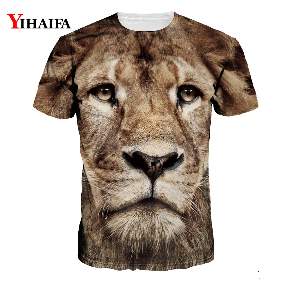 

Harajuku Men Women 3D Print T Shirt Lion Animal Printed Casual Tee Shirts Short Sleeve Tops Unisex Hip Hop Graphic Tees
