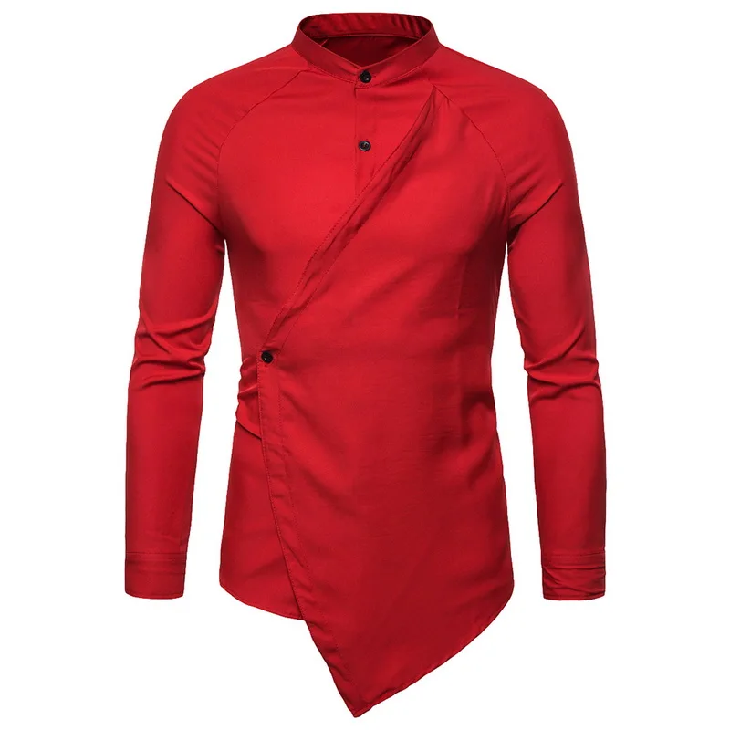 HEFLASHOR брендовая Новая мужская рубашка на пуговицах с необычным длинным рукавом мужские блузки модная Новая Мужская одежда Повседневная облегающая мужская рубашка