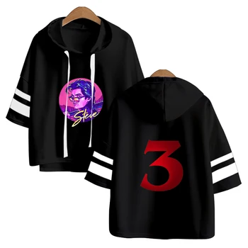 

Stranger Things Sweatshirt Summer Women Ladies Striped Hoodies Short Sleeve Pullovers Jumper Casual Solid Hooded Female Coat