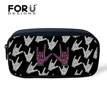 

FORUDESIGNS Small Women Makeup Bags Portable Cosmetics Bag Fashion Printing Kids School Pencil Bag Mini Girls Children Pen Case