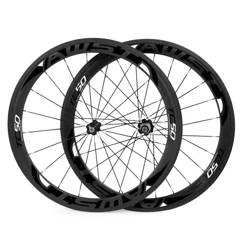 

1 year warranty 50mm bicycle carbon wheels 3k glossy clincher 700C road bike wheels basalt surface race bike wheels in stock