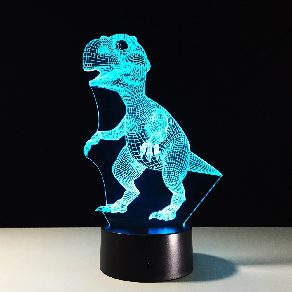 

Dinosaur Led 3D Acrylic Night Light 2019 New Night Lamp Animals USB 7 Colors Changing Touch Switch Table Lamp Holiday Gifts