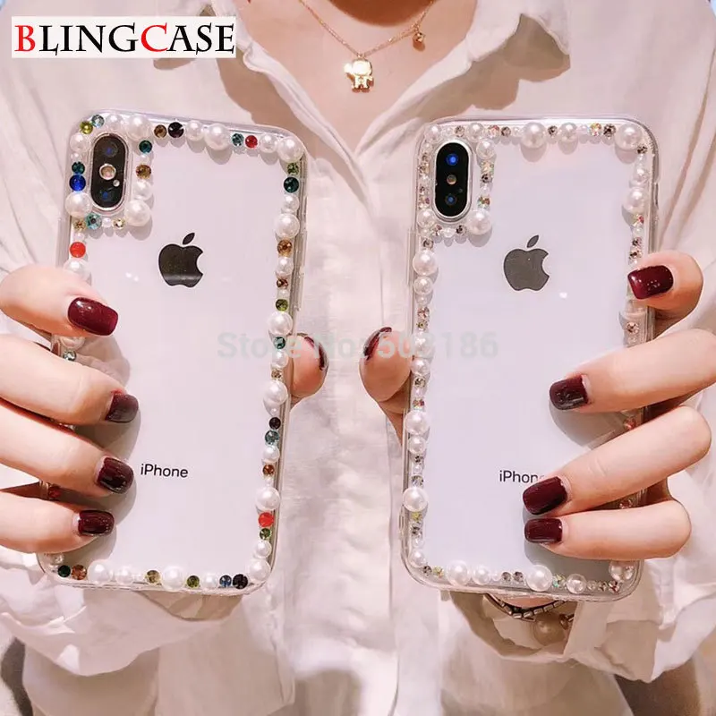 

For Sony Xperia X XA XA1 XA2 Ultra XZ XZ1 XZ2 XZ3 Compact Plus Premium Performance Pearl Rhinestone case Diamond Clear Cover