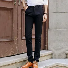 Slim Fit Бизнес одноцветное Цвет Брюки для Для мужчин универсальная Свадебная вечеринка стрейч джентльмен духи мужской