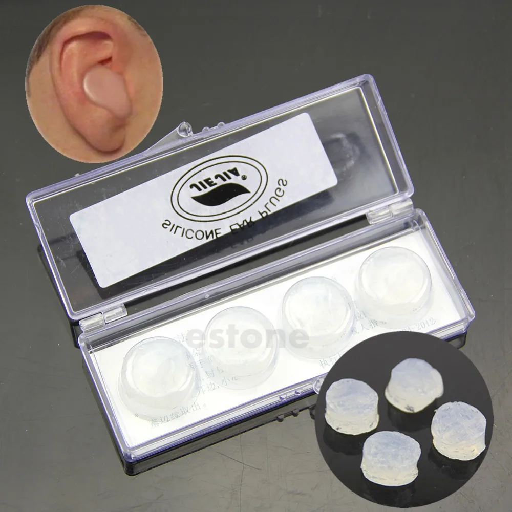 

1 Box of 4pcs Swimming Silicone Earplugs Soft Comfortable Sleep Noise Reducing