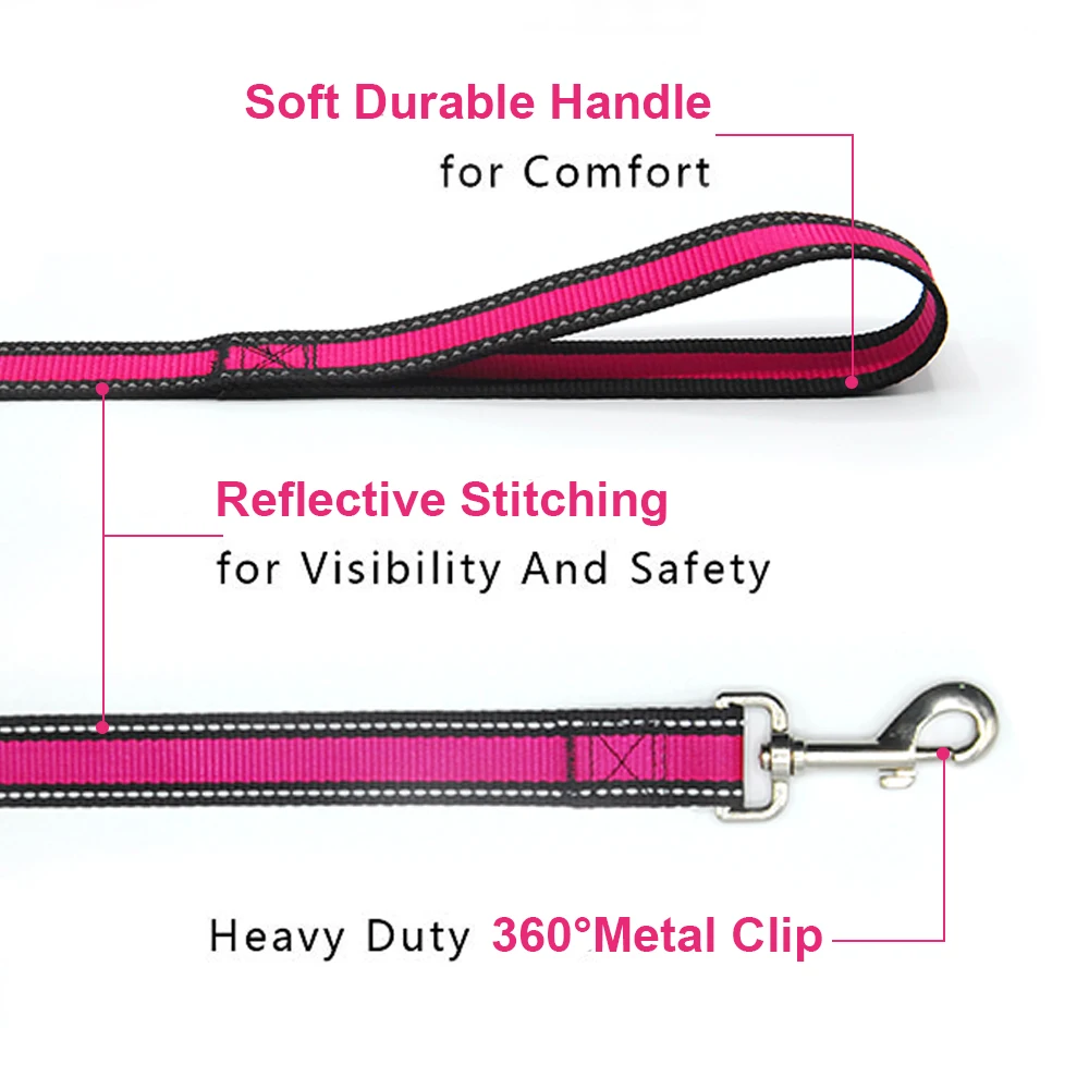 Pet Dog Collar Leash Pet Products Dog Leash Rope Reflective Puppy Collars Leads Cat Pitbull Dog-Collar Pet Leash And Harness Set (6)