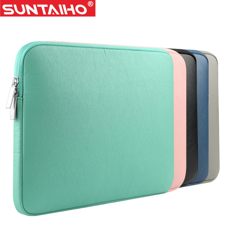 NEW PU Leather Waterproof Laptop Sleeve Bag Protective Zipper Notebook Case Computer Cover for 11 13 15inch For Macbook Air Pro