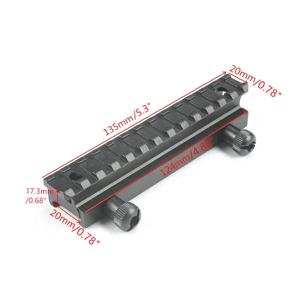 

Tactical Rail Mount 13 slots Weaver Scope Mount Base 20mm Scope Base Flat Top AR Riser Picatinny Pistol Airsoft Hunting Caza