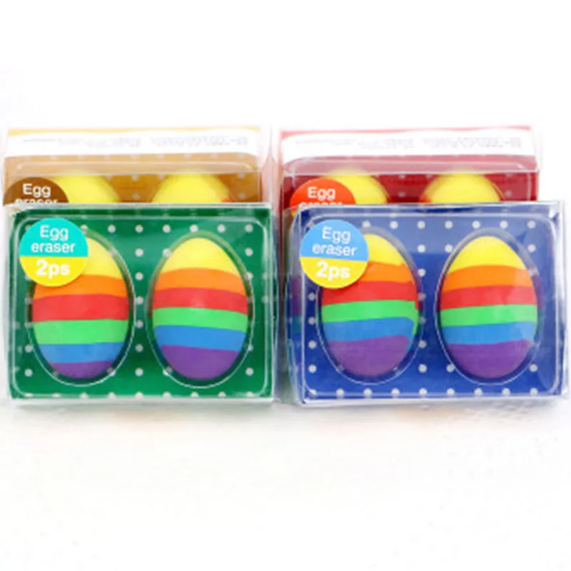 Rainbow Striped Egg Erasers Set Of 2 Queerks邃