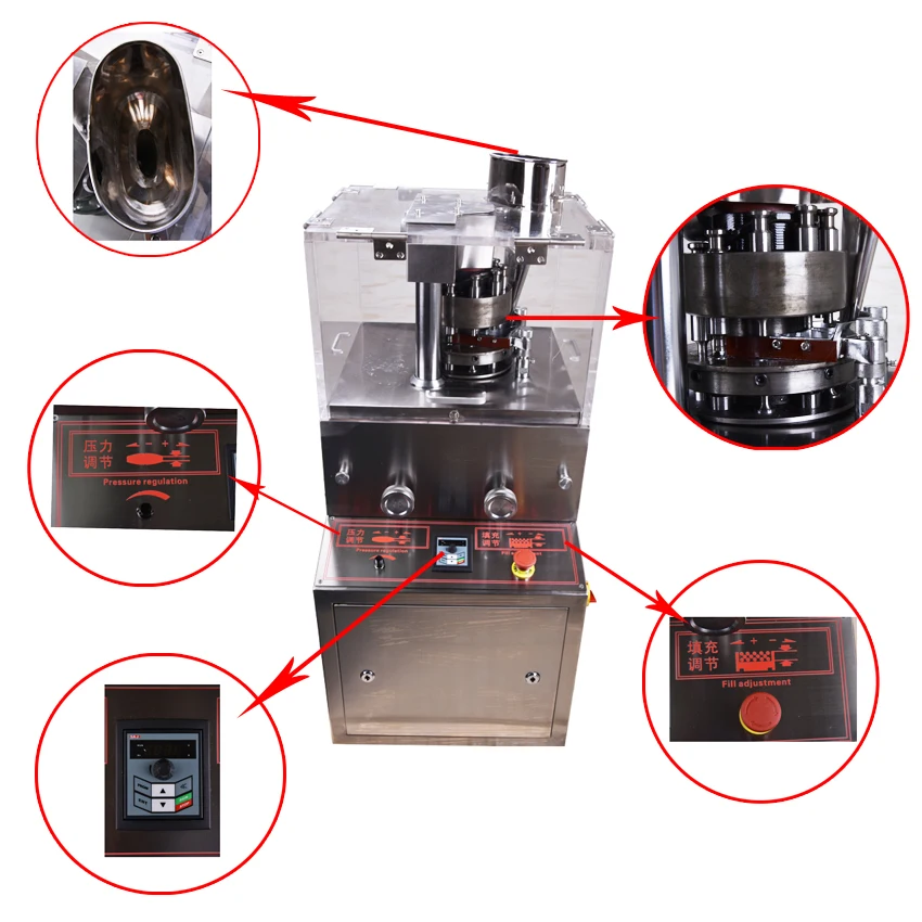 1PC Enhanced Rotary Tablet Press Machine ZP-9B Rotary traditional Chinese medicine tablet press Stainless steel 1PC Enhanced Rotary Tablet Press Machine ZP-9B Rotary traditional Chinese medicine tablet press Stainless steel