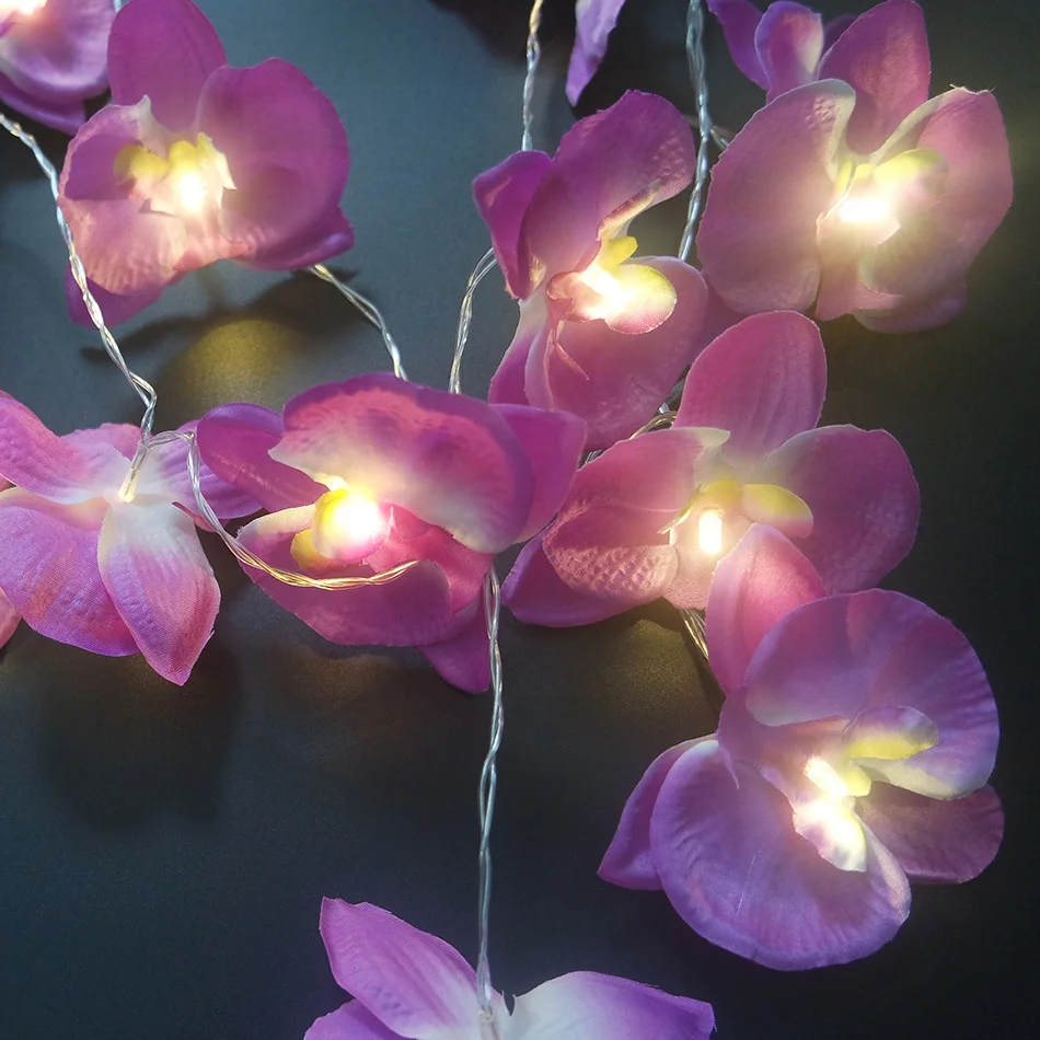Unique handmade orchid LED String Lights,AA Battery floral holiday lighting, Event Party garland decoration,Bedroom decoration Unique handmade orchid LED String Lights,AA Battery floral holiday lighting, Event Party garland decoration,Bedroom decoration