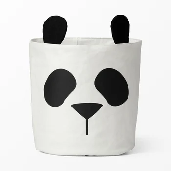 

Cute Panda Canvas Storage Bag Children Room Organizer For Kid Toy Baby Clothes Laundry Basket Sundries Cosmetic Container Holder
