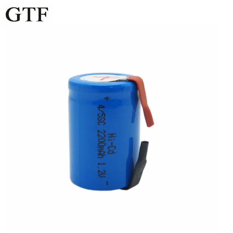 2 шт. Ni Cd 4/5 SubC Sub C 1 В 2200 мАч аккумуляторная батарея с вкладкой GTF|Перезаряжаемые