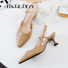 AIKELINYU Summer Fashion Women's Sandals Sexy Pointed Toe Comfortable High Quality Genuine Leather Shoes Hot Sale Unique Sandals цена AIKELINYU Summer Fashion Women's Sandals Sexy Pointed Toe Comfortable High Quality Genuine Leather Shoes Hot Sale Unique Sandals цены онлайн