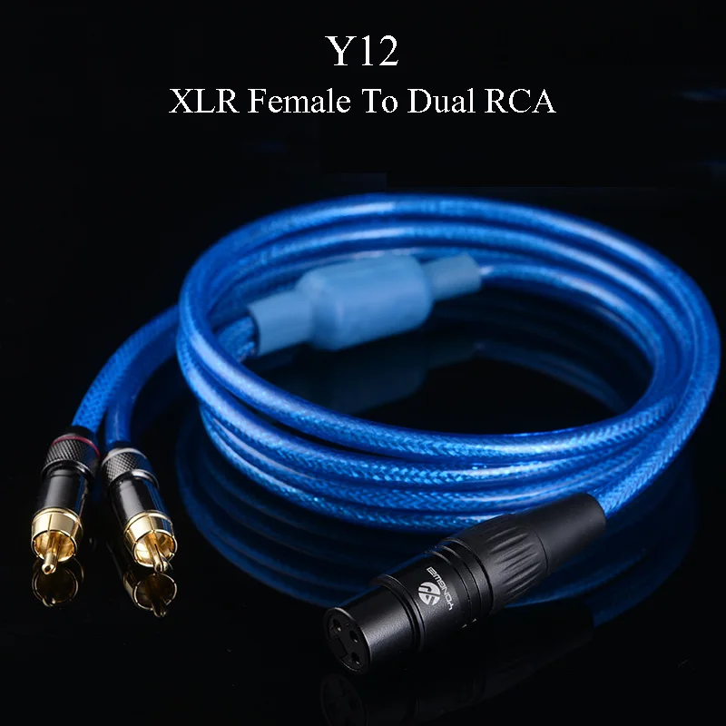 WinAqum Профессиональный Позолоченный XLR штекер к двойному RCA коаксиальный аудио