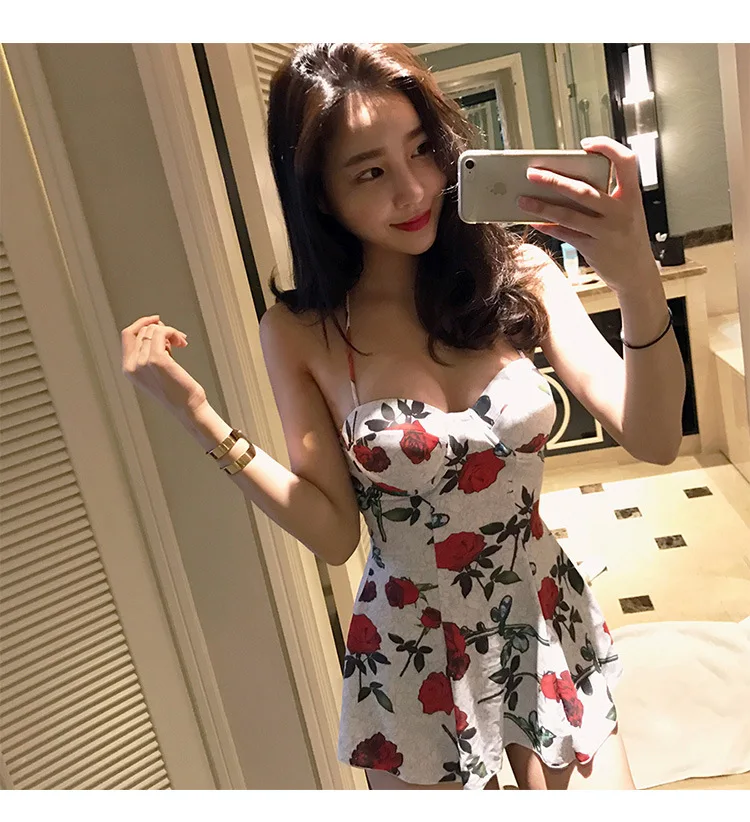 

WackDaria sexy one-piece skirt reose floral women swimsuit swimwear maillot de bian femma summer swimsuit