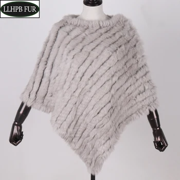 

Women Spring Autumn Knit Genuine Real Rabbit Fur Poncho Scarves Real Natural Rabbit Fur Shawl Pashmina Real Rabbit Fur Scarf