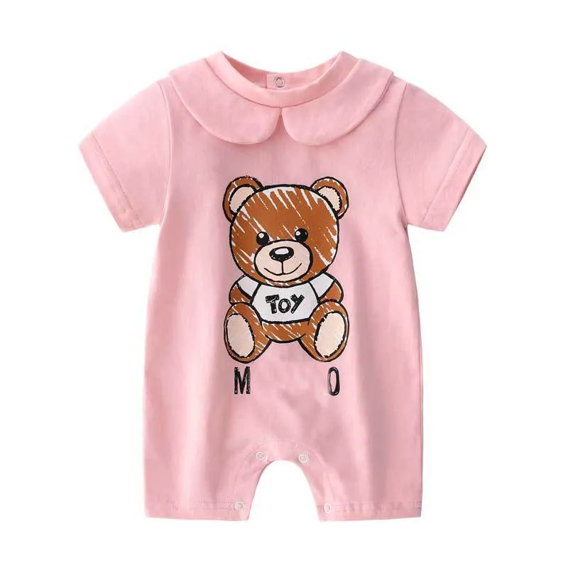  2019 Summer Baby Boy Romper Short Sleeve Cotton Infant Jumpsuit Cartoon Printed Baby Girl Rompers N