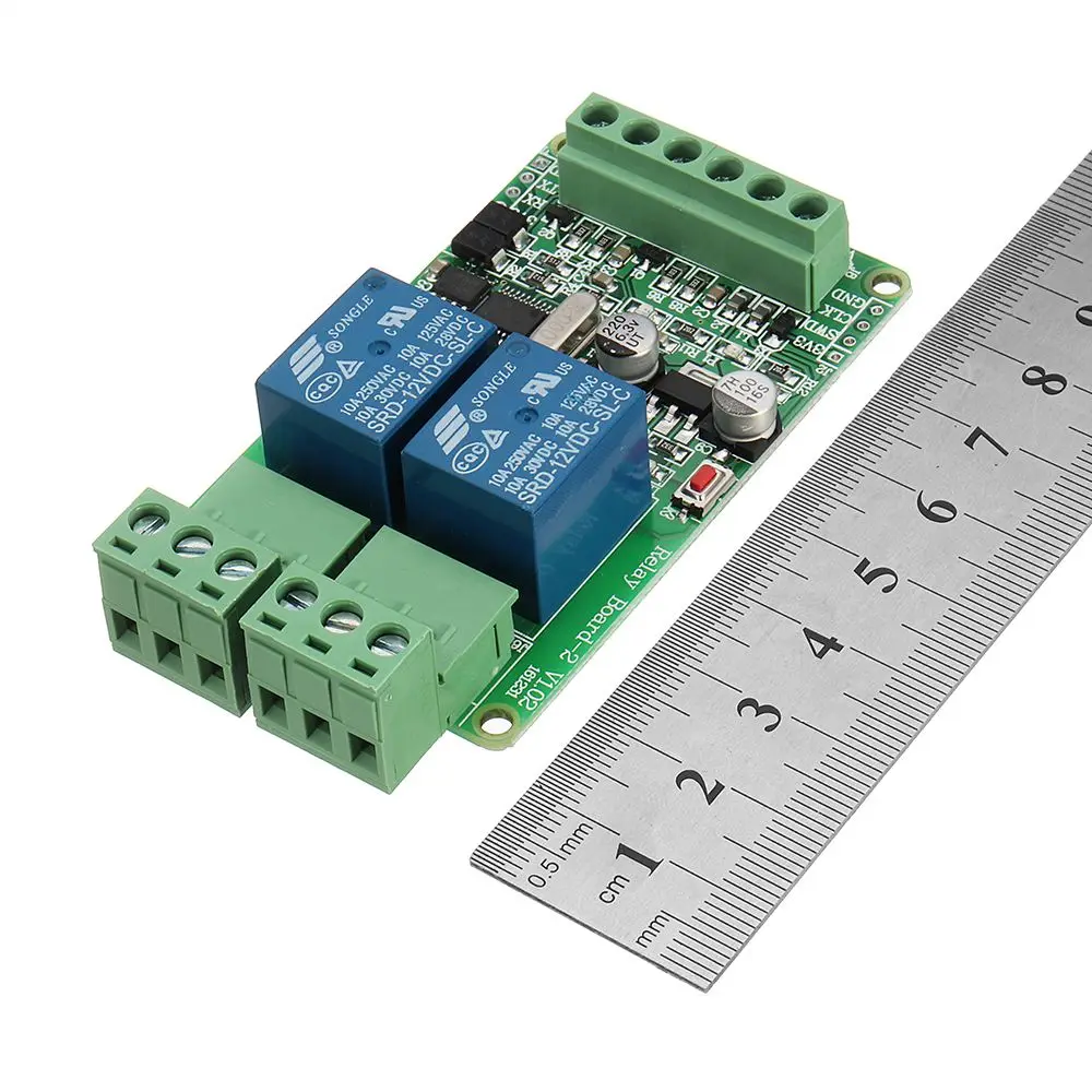 XTW1-0095 Modbus rtu 2-way релейный модуль Выход 2 входного канала переключатель ttl/RS485 интерфейс связи реле 2 индикатор реле
