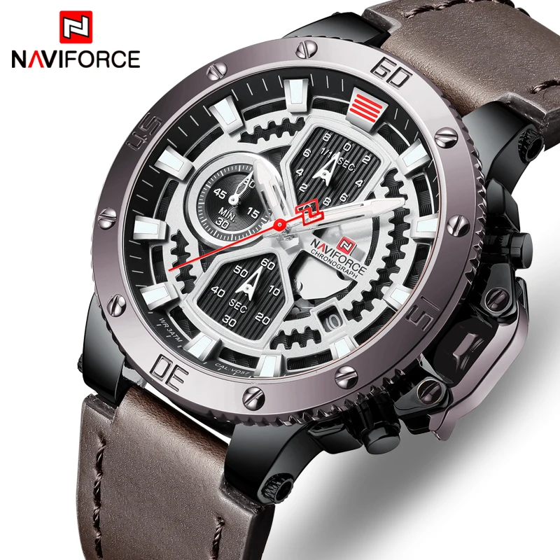 Мужские часы NAVIFORCE модные спортивные кварцевые мужские от ведущего бренда