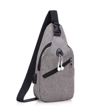 Новая мужская нагрудная сумка, usb-зарядка, сумки на лямках, маленькая сумка через плечо, повседневный рюкзак, повседневные холщовые сумки на плечо, мужская задняя упаковочная сумка