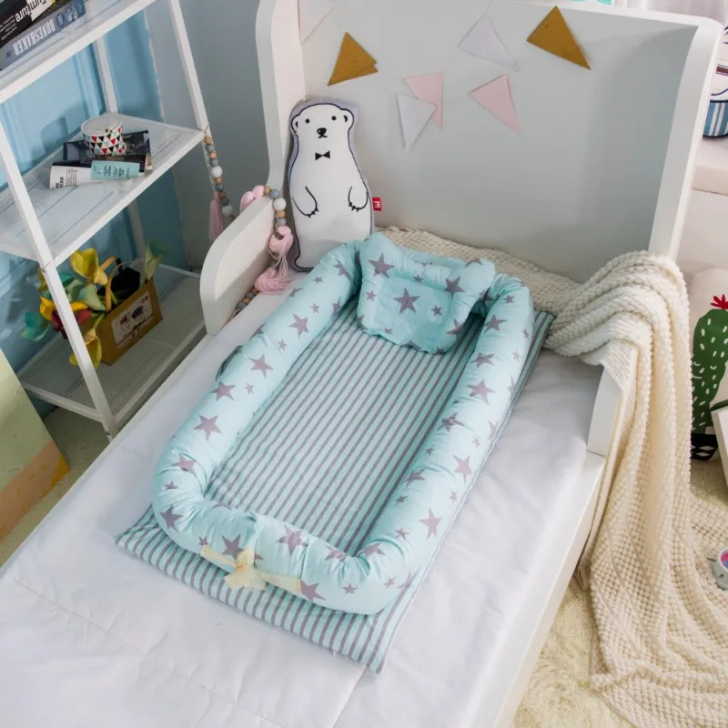Portabel Детские гнездо кровать новорожденного кровать, детская кроватка спальные кровать-экспонат дорожная кровать с бампером