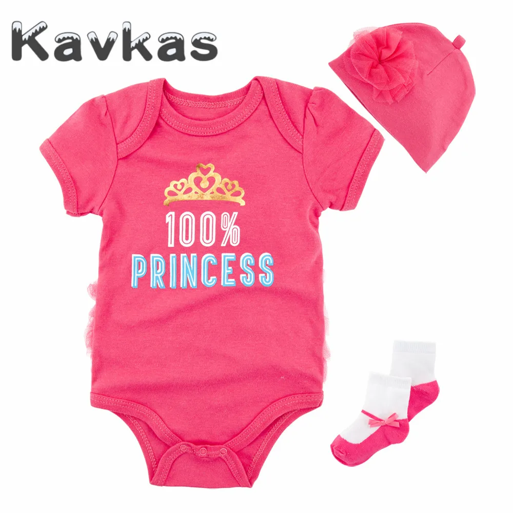 Kavkas/комплект одежды для маленьких девочек, летняя хлопковая одежда с короткими рукавами для новорожденных, боди+ шапка+ носок+ штаны, боди для новорожденных мальчиков и девочек - Цвет: TZ6099