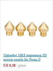 5 шт. MK7 MK8 сопло 0,2 0,3 0,4 0,5 0,6 0,8 мм медный экструдер Резьбовая 1,75 мм Головка накаливания латунные сопла детали для 3D принтеров