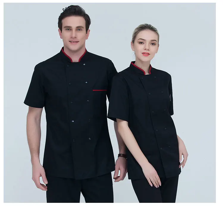 Высокое качество короткий рукав униформа повар Ресторан отеля куртка Для мужчин Еда услуги Пособия по кулинарии одежда Дышащие униформа