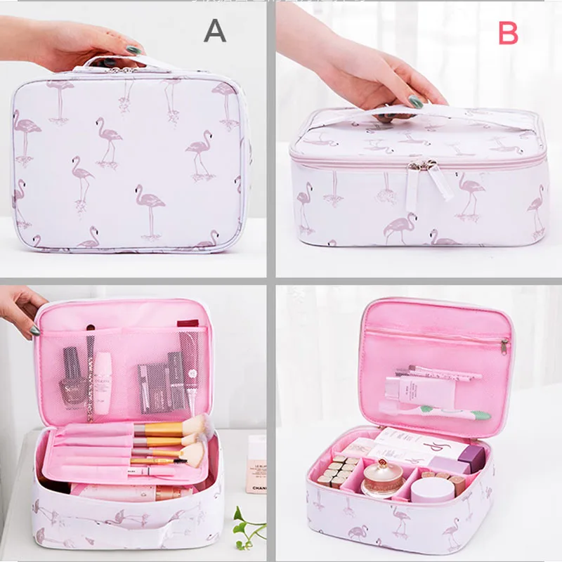 Soomile العلامة التجارية فلامنغو سلسلة السفر المحمولة التجميل حقيبة DIY المنظم حقيبة مستحضرات تجميل للنساء يشكلن الرجال طقم أدوات الحلاقة