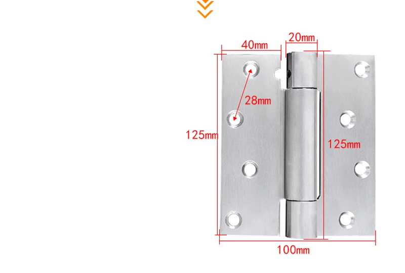 5 дюймов утолщенной Нержавеющая сталь один бомба петли-невидимки, устройство для закрывания дверей упругое пружинная дверная петля 2 шт