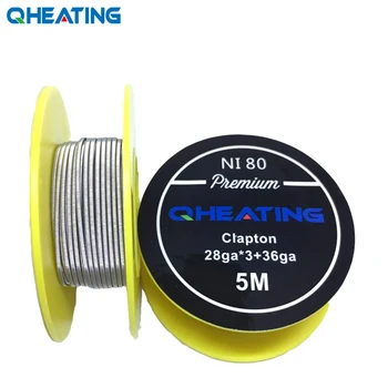

Qheating Excellent heating close winding Ni80 clapton wire 28ga*3+36ga 5M/roll for Electronic Cigarette RDA RBA heating coils