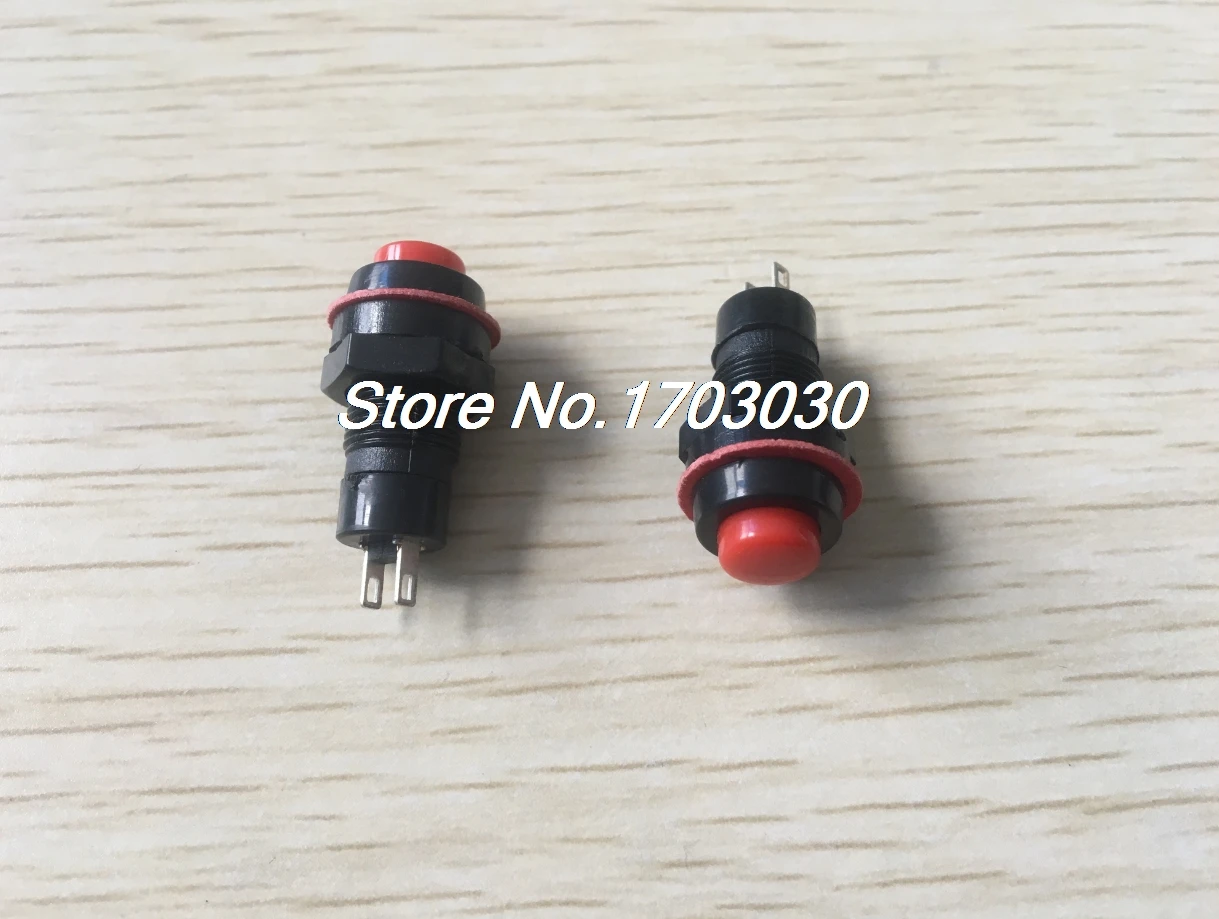 

5 x DS-213 2Pins Momentary SPST Push Button Switch Red AC 125V 2A