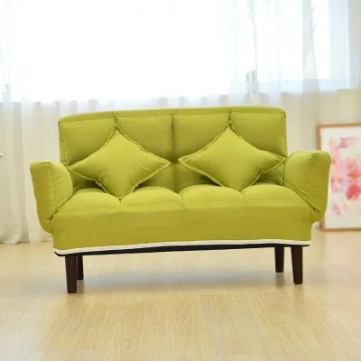 Луи мода ленивый диван досуг диван простой двухместный спальня маленький диван ленивый стул складной креативный роскошный кровать - Цвет: Yellow green