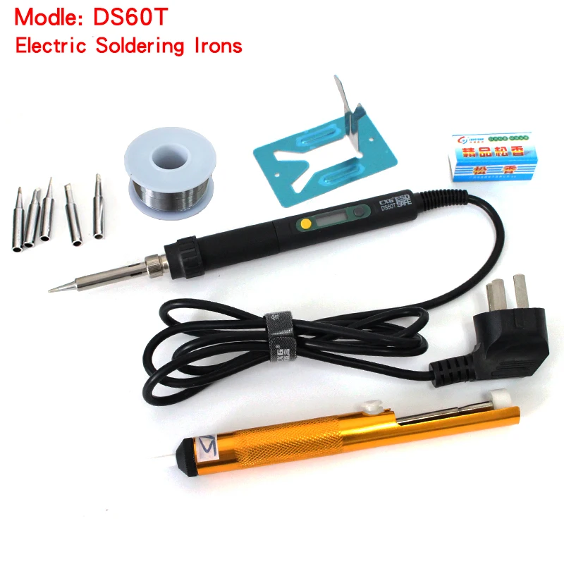 

Hight quality 220V 60W CXG DS60T electric Soldering Iron welding+5pcs iron tip tools free shipping