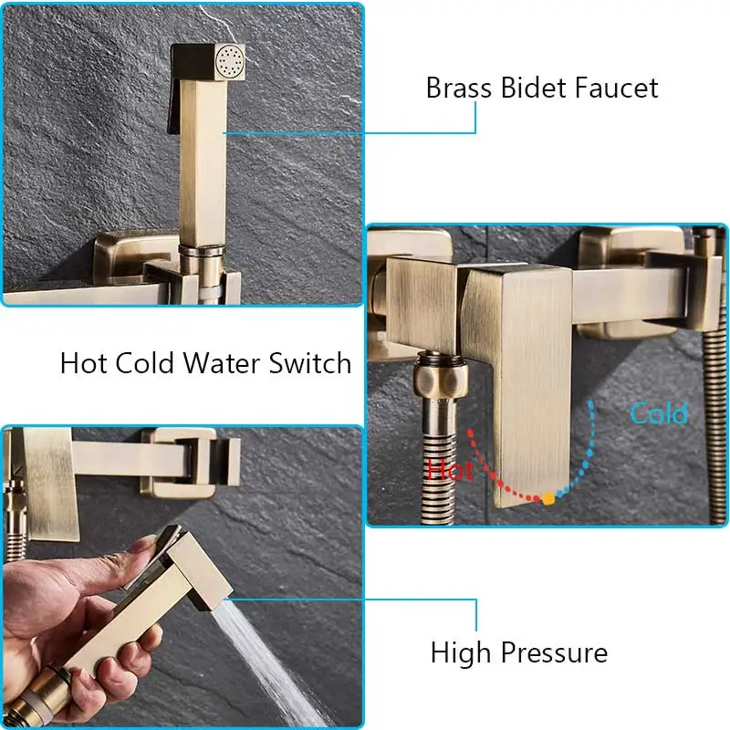 Античный бронзовый смеситель для биде смеситель для душа латунный гигиенический Душ спрей Аэрограф кран горячая холодная кран смеситель для унитаза спрей для биде душ