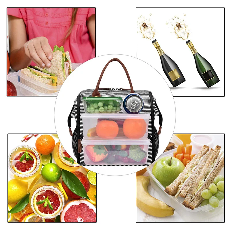 BPZMD Picnic Lunch Bags Insulated Unisex Picnic Thermal Insulated Portable Thermal Cooler Fitness Professional Waterproof Bag