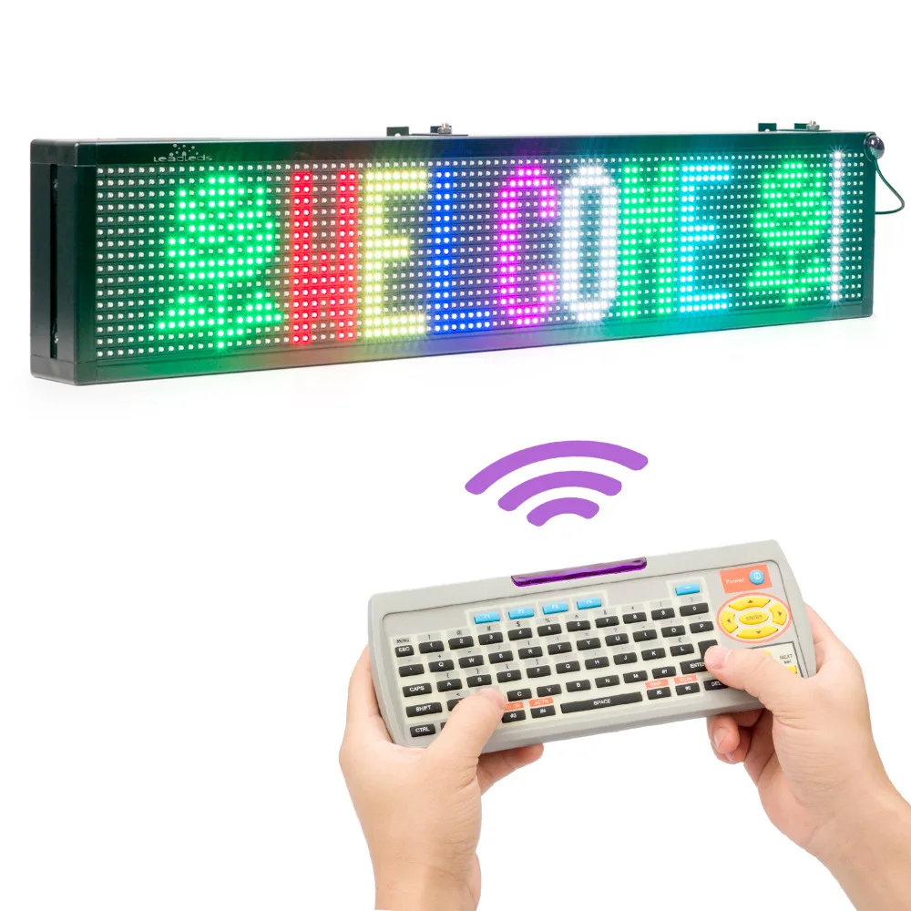 

76CM 16*96 pixel SMD RGB Full Color Wireless Remote Control keyboard LED Sign 110V /220V 24H Open Message LED Display Board