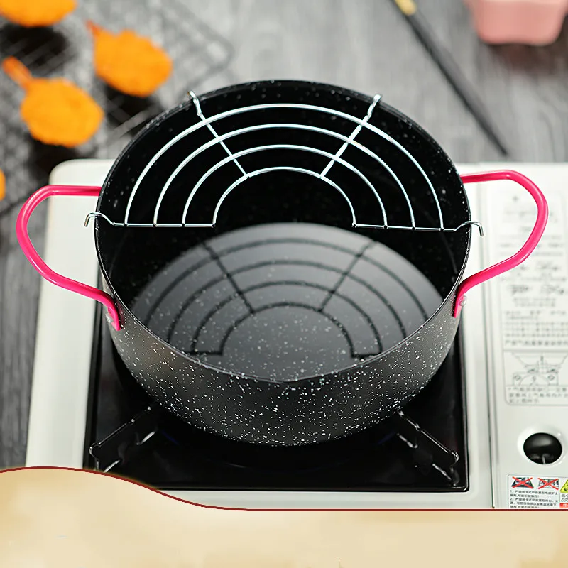 

Pan with leaching oil rack household mini non-stick deep frying pan open fire high temperature porridge pot ZP7041654