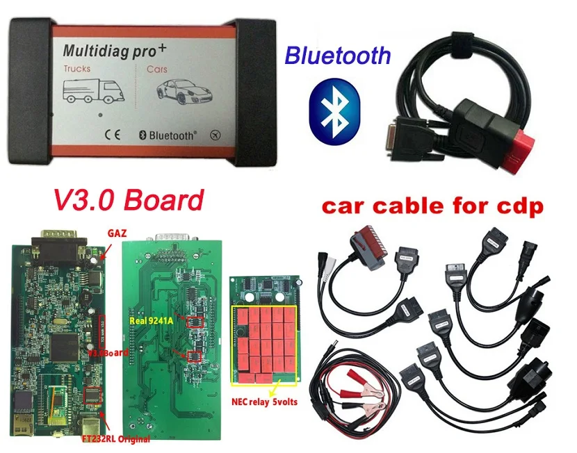 3 шт./лот дизайн Авто OBD2 диагностический инструмент сканирования tcs cdp Multidiag Pro+ с Bluetooth. R2/R3 для автомобилей/грузовиков+ 8 автомобильных кабелей - Цвет: V3.0 with bluetooth