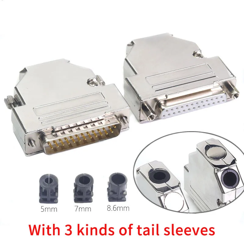 

25-Pin Plug 45 Degree 180 Degree Outlet Male And Female Metal Shell Cable Connector Plug Set
