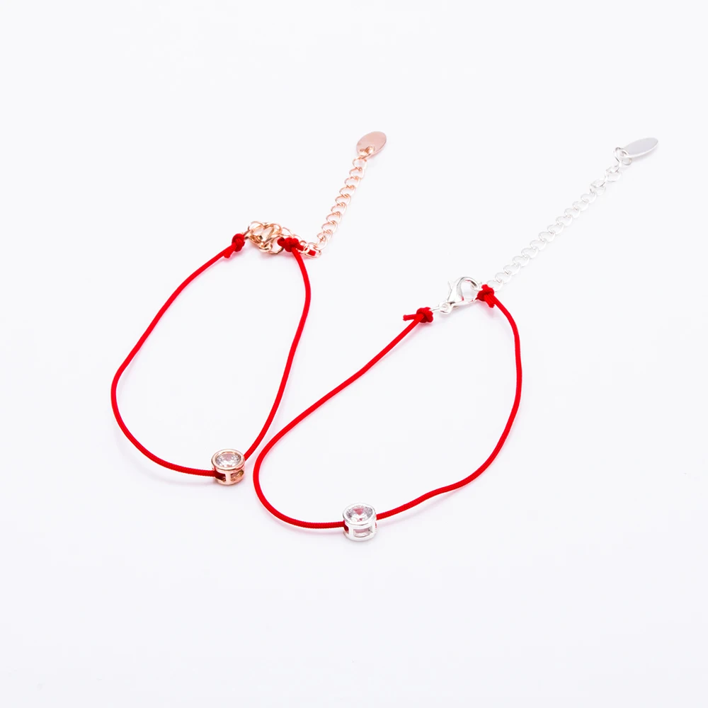 

Simple Spring Summer Bracelet Red String Rope Crystal Beaded Bracelets for Women Men Jewelry