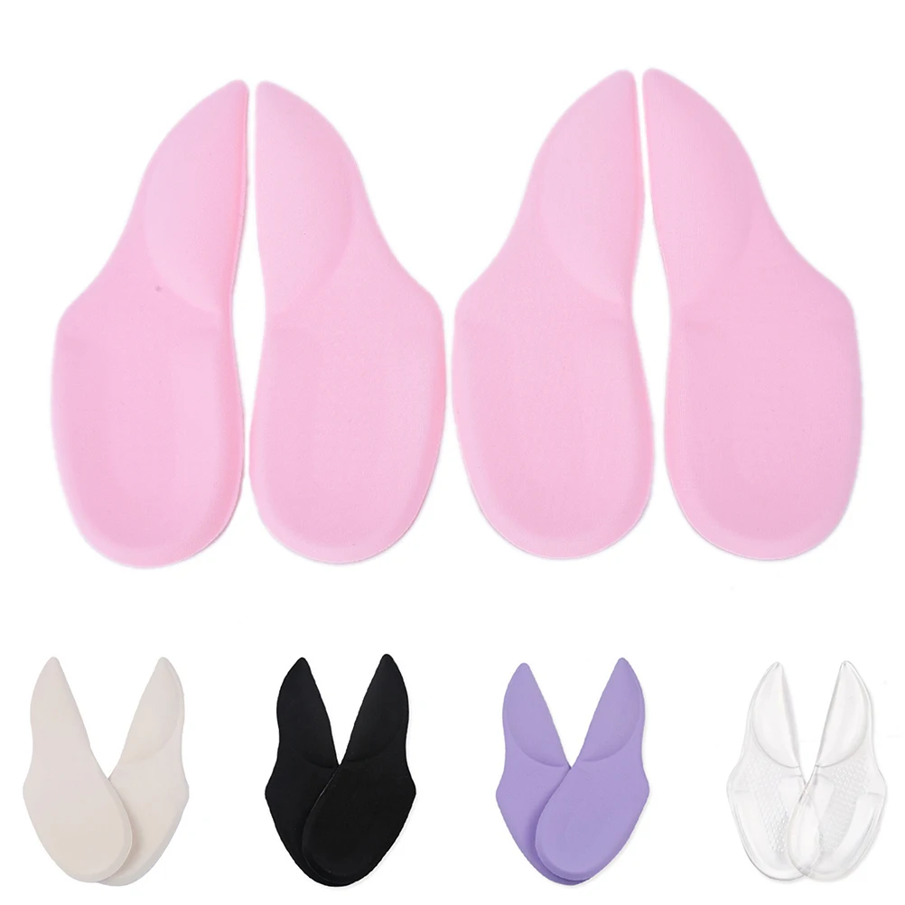 1Pair 2 in 1 Massage thickening flat full arch pad for high-heeled shoes Insoles Silicone foot heel pad