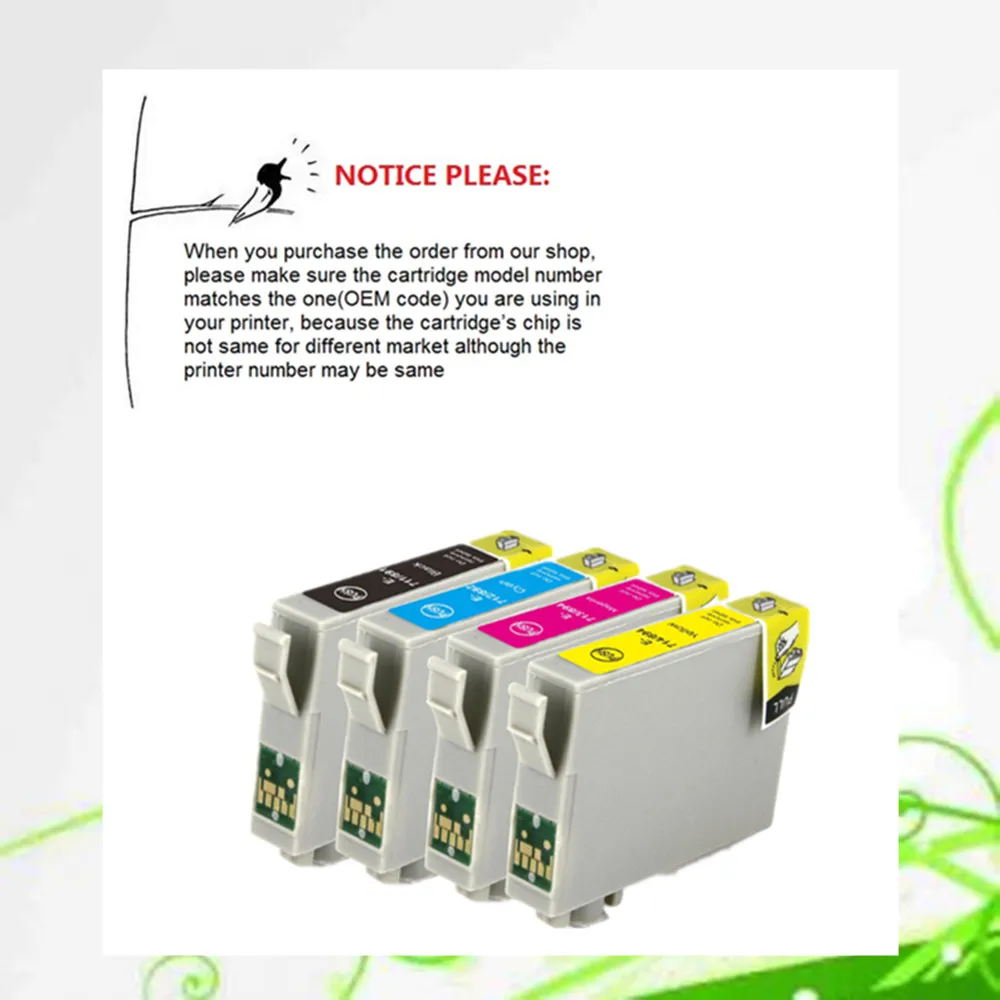 

YOTAT compatible ink cartridge T0711 -T0714 for Epson Stylus D78/D92/D120/DX4000/DX4050/DX4400/DX4450/DX5000DX5050/DX6000/DX6050