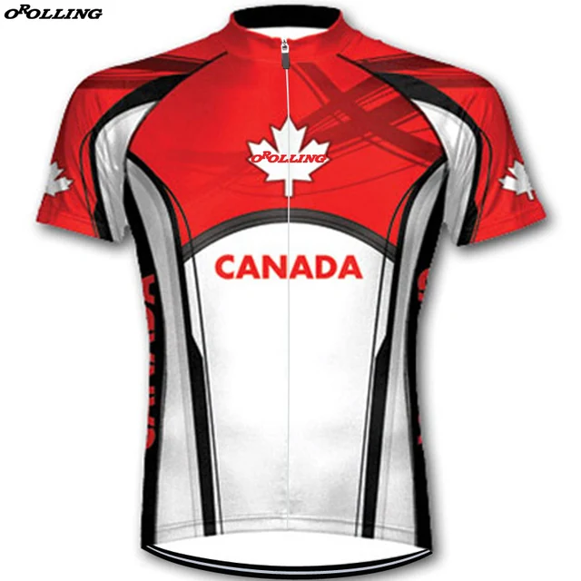 New 2018 CANADA LEAF Team Cycling Jersey Customized Road Mountain Race